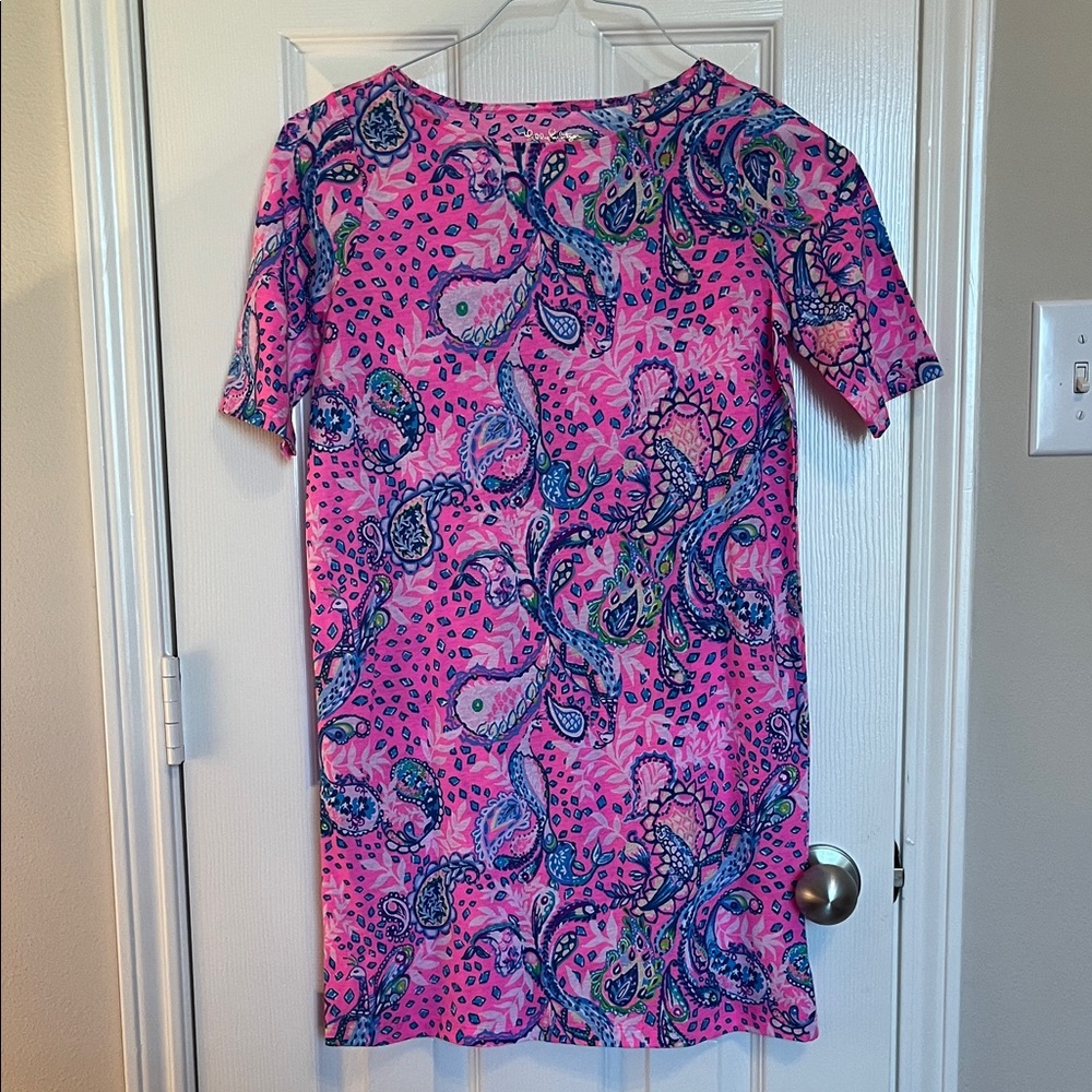 Kids Pink Paisley Short Sleeve Dress